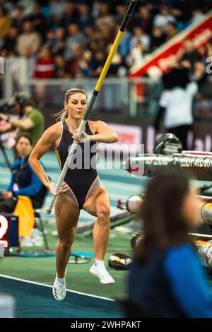 Molly CAUDERY (GBR), Pole Vault Women, während des Treffens de Lievin 2024, Hauts-de-France Pas-de-Calais Trophee EDF, World Athletics Indoor Tour Gold Athletics Event am 10. Februar 2024 in der Arena in Lievin, Frankreich Stockfoto