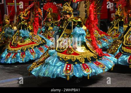 Rio De Janeiro, Brasilien. 11. Februar 2024, Rio de Janeiro, Rio de Janeiro, Brasilien: RIO DE JANEIRO (RJ), 10/2/2024 -CARNAVAL-DESFILE-SAPUCAI-RJ- Konzentration und Beginn der Parade der Samba-Schule Unidos de Bangu, gültig für die Gold-Serie, in Marques de Sapucai im Zentrum von Rio de Janeiro. Diesen Samstag, 10 (Foto: Fausto Maia/Thenews2/Zumapress) (Credit Image: © Fausto Maia/TheNEWS2 via ZUMA Press Wire) NUR REDAKTIONELLE VERWENDUNG! Nicht für kommerzielle ZWECKE! Quelle: ZUMA Press, Inc./Alamy Live News Stockfoto