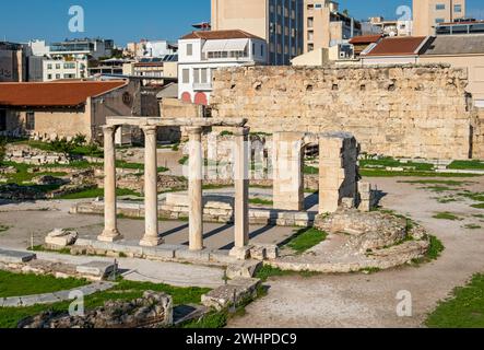 Ruinen der Tetraconch-Kirche im Hadrian's Library Complex, Athen, Griechenland Stockfoto