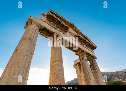 Tor der Athena Archegetis, römische Agora, Athen, Griechenland Stockfoto