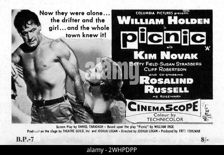 WILLIAM HOLDEN und KIM NOVAK in PICNIC 1955 spielen Regisseur JOSHUA LOGAN William Inge Drehbuch Daniel Taradash Musik George Duning Kameramann James Wong Howe Produzent Fred Kohlmar Columbia Pictures Stockfoto