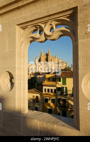 La Seo desde la lonja. La Llotja Stockfoto