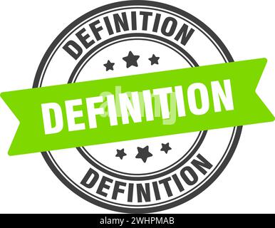 Definitionsstempel. Definition rundes Zeichen. Etikett auf transparentem Hintergrund Stock Vektor