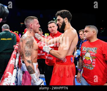 LONDON, VEREINIGTES KÖNIGREICH. Februar 24. Hamzah Sheeraz vs. Liam Williams - WBC Silver and Commonwealth Middleweight Championships während der Queensberry Promotions Show Sheeraz vs Williams und Undercard in der Copper Box Arena am Samstag, 10. Februar 2024 in LONDON, ENGLAND. Quelle: Taka G Wu/Alamy Live News Stockfoto