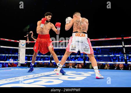 LONDON, VEREINIGTES KÖNIGREICH. Februar 24. Hamzah Sheeraz vs. Liam Williams - WBC Silver and Commonwealth Middleweight Championships während der Queensberry Promotions Show Sheeraz vs Williams und Undercard in der Copper Box Arena am Samstag, 10. Februar 2024 in LONDON, ENGLAND. Quelle: Taka G Wu/Alamy Live News Stockfoto