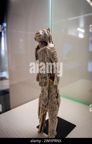 löwenmann aus Stadel, obere paläolithische Mammuts-Elfenbein-Skulptur, Nachbildung, Museo de la evolución humana, MEH, Burgos, Spanien Stockfoto