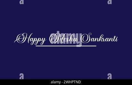 Happy Mesha Sankranti Text Design Stock Vektor