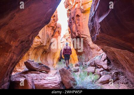 Slot Canyons sind ein typisches Landschaftsmerkmal im Südwesten der USA, Utah Stockfoto