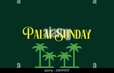 Happy Palm Sunday Text Illustrationsdesign Stock Vektor