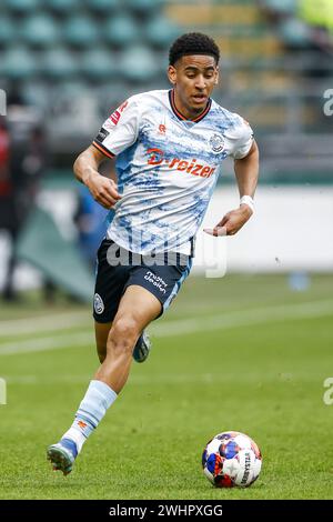 Den Haag, Niederlande. Februar 2024. DEN HAAG, 11.02.2024, Bingoal Stadion, niederländischer Keuken Kampioen Divisie Football, Saison 2023/2024, FC den Bosch Spieler Jaron Vicario während des Spiels ADO den Haag und FC den Bosch Credit: Pro Shots/Alamy Live News Stockfoto