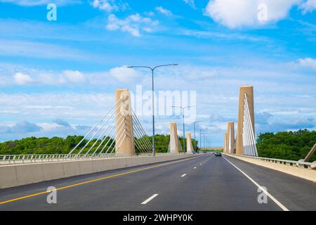 Ein langer Weg die Straße hinunter nach Stillwater, Minnesota Stockfoto