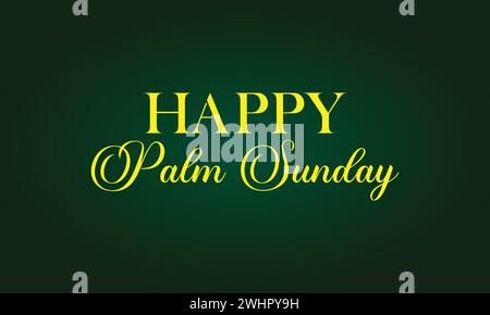 Happy Palm Sunday Text Illustrationsdesign Stock Vektor