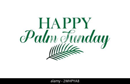 Happy Palm Sunday Text Illustrationsdesign Stock Vektor