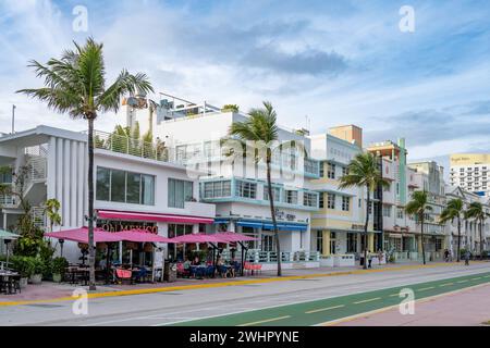 Ocean Drive, Art Déco Historical District, Miami Beach, Florida Stockfoto