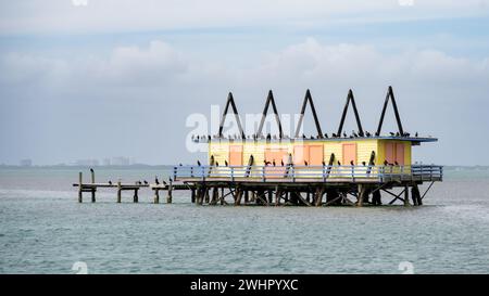 A-Frame (Harden) House, Stiltsville, Biscayne Bay, Biscayne National Park, Florida Stockfoto