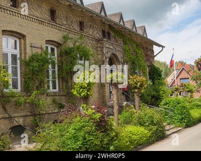 Die kleine Stadt Arnis am Fluss schlei Stockfoto