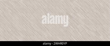 Ungleiches diagonales nahtloses Muster aus Baumwollstoff für eine Kreuzstickerei. Die Textur der ineinander greifenden quadratischen Leinwand. Unbearbeitetes Leinentuch für cra Stock Vektor