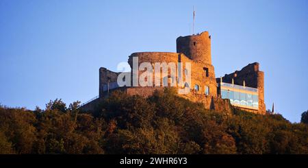 Schloss Landshut im Abendlicht, Bernkastel-Kues, Rheinland-Pfalz, Deutschland, Europa Stockfoto