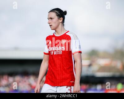 Borehamwood, Großbritannien. Februar 2024. Borehamwood, England, 11. Februar 2024: Lotte Wubben-Moy (3 Arsenale) während des Adobe Womens FA Cup Spiels zwischen Arsenal und Manchester City im Mangata Pay UK Stadium (Meadow Park) in Borehamwood, England. (Jay Patel/SPP) Credit: SPP Sport Press Photo. /Alamy Live News Stockfoto