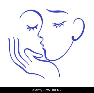 Durchgehende, eine Linie zeichnende abstrakte Fläche Stock Vektor