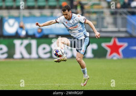 Den Haag, Niederlande. Februar 2024. DEN HAAG, 11.02.2024, Bingoal Stadion, niederländischer Keuken Kampioen Divisie Football, Saison 2023/2024, FC den Bosch Spieler Shalva Ogbaidze während des Spiels ADO den Haag und FC den Bosch Credit: Pro Shots/Alamy Live News Stockfoto