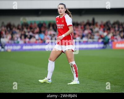 Borehamwood, Großbritannien. Februar 2024. Borehamwood, England, 11. Februar 2024: Emily Fox (2 Arsenal) während des Adobe Womens FA Cup Spiels zwischen Arsenal und Manchester City im Mangata Pay UK Stadium (Meadow Park) in Borehamwood, England. (Jay Patel/SPP) Credit: SPP Sport Press Photo. /Alamy Live News Stockfoto