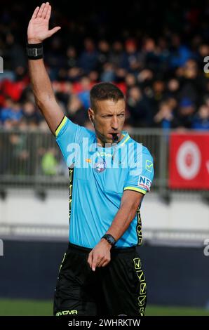 Foto Alberto Mariani/LaPresse 11. Februar 2024 - Monza Brianza, Italia - Sport, calcio - Monza vs Hellas Verona - Campionato italiano di calcio Serie A Tim 2023/2024 - Stadio U-Pouwer. Nella Foto: Arbitro Davide Massa 11. Februar 2024 Monza Brianza Italien - Sport, Fußball - Monza vs Hella Verona - italienische Serie A timFußballmeisterschaft 2023/2024 - Stadio U-PouwerStadium. Im Bild: Stockfoto