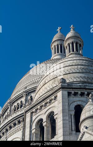 Details zur Architektur von Sacre Coeur de Paris Stockfoto