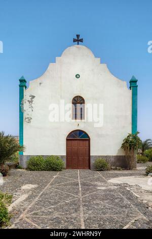 Die Kirche Fundo das Figueiras, Insel Boa Vista, Kap Verde. Stockfoto