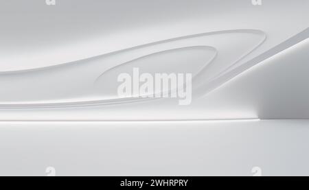 Weißer 3D-Innenhintergrund Stockfoto