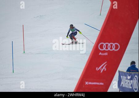 Soldeu, Andorra. Februar 2024. Martina Peterlini aus Italien im Einsatz beim AUDI FIS Ski World Cup 2023/2024, 9. Riesen-Slalom der Frauen bei Avet. Quelle: SOPA Images Limited/Alamy Live News Stockfoto