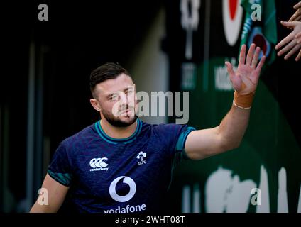 Irlands Robbie Henshaw vor dem Guinness Six Nations Spiel im Aviva Stadium in Dublin, Irland. Bilddatum: Sonntag, 11. Februar 2024. Stockfoto