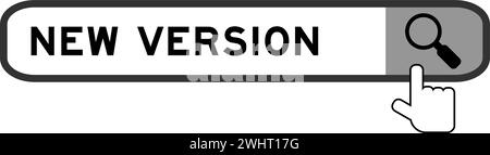 Suchbanner in der neuen Version mit dem Symbol für die Übergabelupe auf weißem Hintergrund Stock Vektor