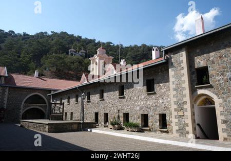 Kykkos, Nikosia, Zypern, August 7 2021: Das berühmte christlich-orthodoxe Kloster Kykkos in den Troodos-Bergen in zypern Stockfoto