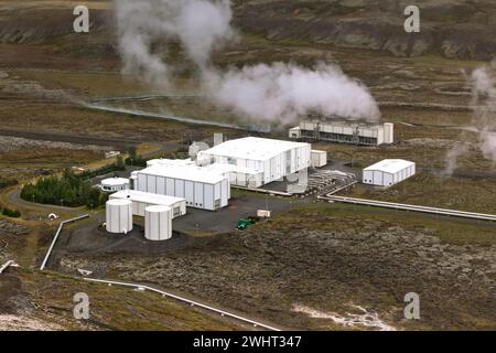 Geothermie-kraftwerke in Island Stockfoto