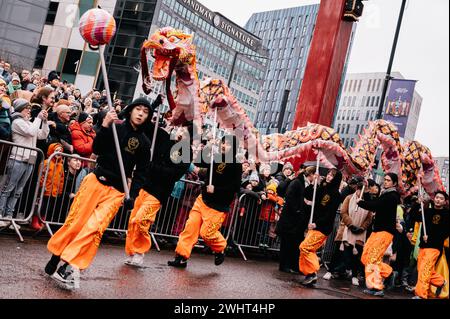 Newcastle upon Tyne, Großbritannien. Februar 2024. Chinesisches Neujahr in Newcastle upon Tyne. Quelle: Thomas Jackson/Alamy Live News Stockfoto