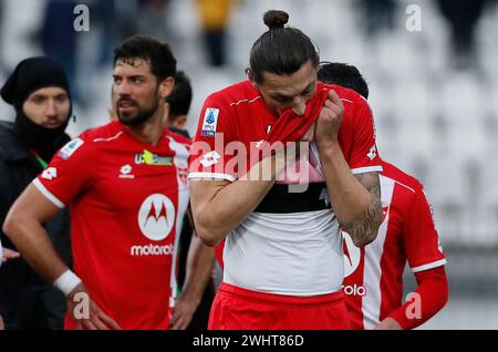 Monza Brianza, Italien. Februar 2024. Foto Alberto Mariani/LaPresse 11. Februar 2024 - Monza Brianza, Italia - Sport, calcio - Monza vs Hellas Verona - Campionato italiano di calcio Serie A Tim 2023/2024 - Stadio U-Pouwer. Nella Foto: Delusione Monza 11. Februar 2024 Monza Brianza Italien - Sport, Fußball - Monza vs Hella Verona - italienische Serie A TimFootball Championship 2023/2024 - Stadio U-PouwerStadium. Im Bild: LaPresse/Alamy Live News Stockfoto