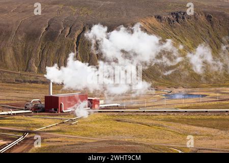 Geothermie-kraftwerke in Island Stockfoto