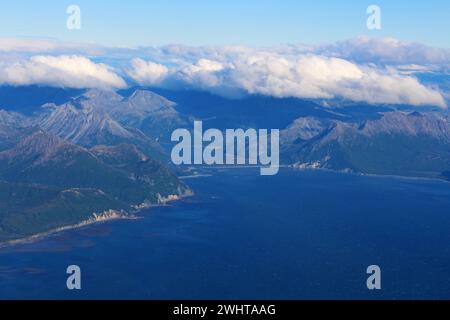 Alaska Küste von einem Flugzeug aus gesehen, USA Stockfoto