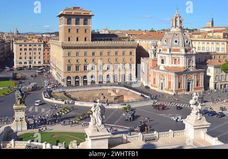 Piazza Venezia von Vittoriano aus gesehen, Rom, Italien Stockfoto