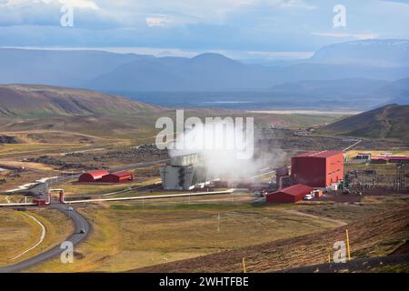 Geothermie-kraftwerke in Island Stockfoto