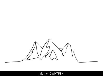 Berge, Vektorillustration für eine Linie. Stock Vektor