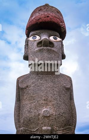 Moai in Hanga Roa, Rapa Nui, Osterinsel Stockfoto