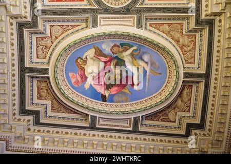 Deckengestaltung, Innenarchitektur, Semperoper, Dresden, Sachsen, Deutschland Stockfoto