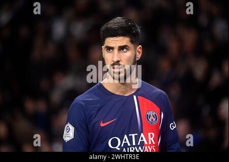 Paris, Frankreich. Februar 2024. © Julien Mattia/Le Pictorium/MAXPPP - Paris 11/02/2024 Julien Mattia/Le Pictorium - 11/02/2024 - France/Ile-de-France/Paris - Marco Asensio lors de la rencontre entre le Paris Saint Germain (PSG) et le LOSC (Lille), au Parc des Princes, le 10 fevrier 2024. - Valeurs ACtuelles out, JDD out, No JDD, RUSSIA OUT, NO RUSSIA OUT, NO RUSSIA #norussia/11/02/2024 - France/Ile-de-France (Region)/Paris - Marco Asensio während des Spiels zwischen Paris Saint Germain (PSG) und LOSC (Lille) im Parc des Princes, 10. Februar 2024. Quelle: MAXPPP/Alamy Live News Stockfoto