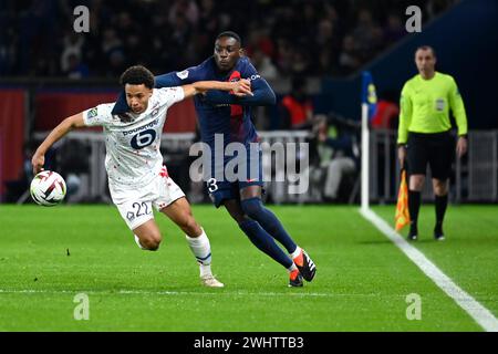 Paris, Frankreich. Februar 2024. © Julien Mattia/Le Pictorium/MAXPPP - Paris 11/02/2024 Julien Mattia/Le Pictorium - 11/02/2024 - France/Ile-de-France/Paris - Randal Kolo Muani lors de la rencontre entre le Paris Saint Germain (PSG) et le LOSC (Lille), au Parc des Princes, le 10 fevrier 2024. - Valeurs ACtuelles Out, JDD Out, No JDD, RUSSIA OUT, NO RUSSIA #norussia/11/02/2024 - France/Ile-de-France (Region)/Paris - Randal Kolo Muani während des Spiels zwischen Paris Saint Germain (PSG) und LOSC (Lille) im Parc des Princes, 10. Februar 2024. Quelle: MAXPPP/Alamy Live News Stockfoto