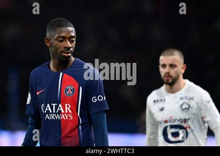 Paris, Frankreich. Februar 2024. © Julien Mattia/Le Pictorium/MAXPPP - Paris 11/02/2024 Julien Mattia/Le Pictorium - 11/02/2024 - France/Ile-de-France/Paris - lors de la rencontre entre le Paris Saint Germain (PSG) et le LOSC (Lille), au Parc des Princes, le 10 fevrier 2024. - Valeurs ACtuelles Out, JDD Out, No JDD, RUSSIA OUT, NO RUSSIA OUT, NO RUSSIA #norussia/11/02/2024 - France/Ile-de-France (Region)/Paris - während des Spiels zwischen Paris Saint Germain (PSG) und LOSC (Lille) im Parc des Princes am 10. Februar 2024. Quelle: MAXPPP/Alamy Live News Stockfoto