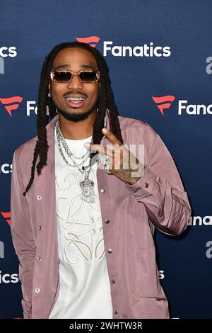 Las Vegas, USA. Februar 2024. Quavo besucht Michael Rubins Fanatics Super Bowl Party im Marquee Nightclub im Cosmopolitan of Las Vegas am 10. Februar 2024 in Las Vegas, Nevada. Foto: C Flanigan/imageSPACE Credit: Imagespace/Alamy Live News Stockfoto