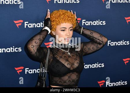 Las Vegas, USA. Februar 2024. Ice Spice besucht Michael Rubins Fanatics Super Bowl Party im Marquee Nightclub im Cosmopolitan of Las Vegas am 10. Februar 2024 in Las Vegas, Nevada. Foto: C Flanigan/imageSPACE/SIPA USA Credit: SIPA USA/Alamy Live News Stockfoto