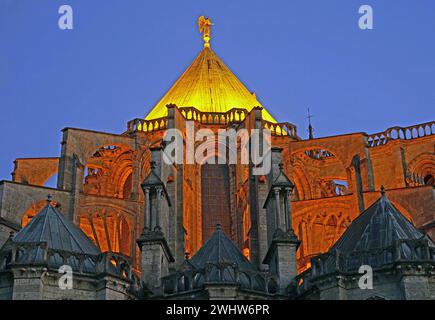 Chartres Light Show, Chartres en Lumieres, Chartres, Frankreich Stockfoto